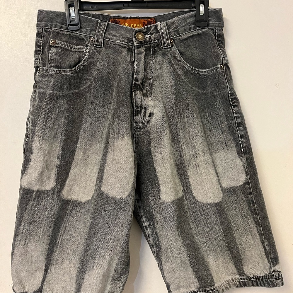 Men's Distressed Black Denim Shorts
